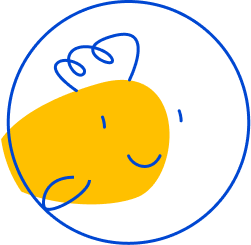 Pet Supermarket Peticon of a fish, depicted in a simple, stylized yellow design within a blue circle.